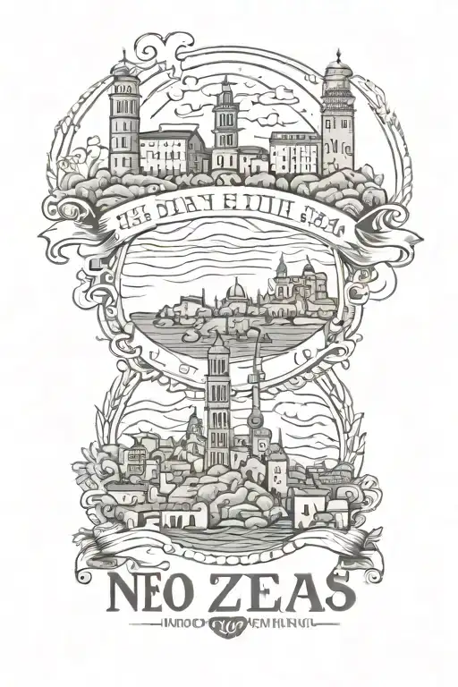 Italian Landmarks Skyline With The Words 25 Years