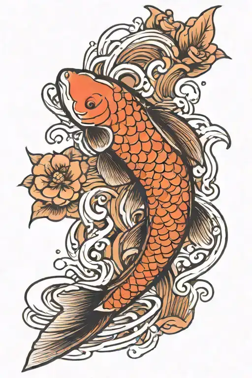 Koi Fish Swimming