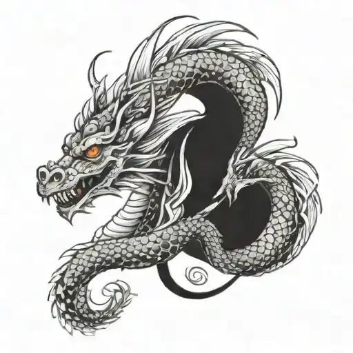 Ankle Wrap Cloudy Dragon Flying