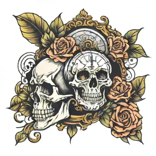 Skull And Clock