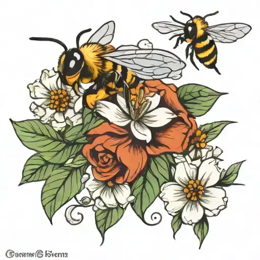 October And November Birth Flower With A Bee