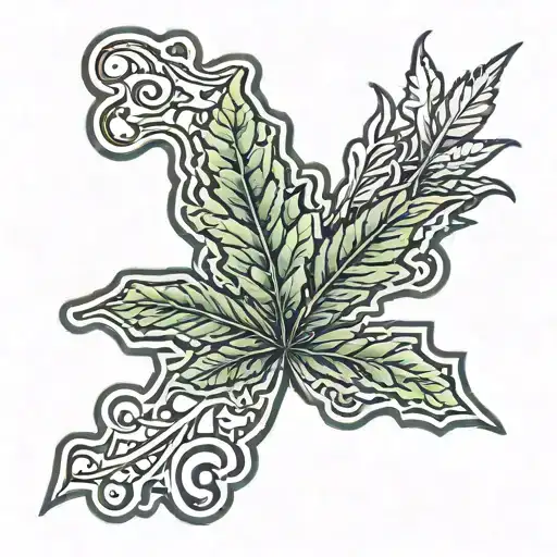Jigsaw Piece With Weed Leaf