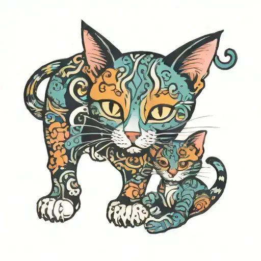 Cat Baby Mother Father