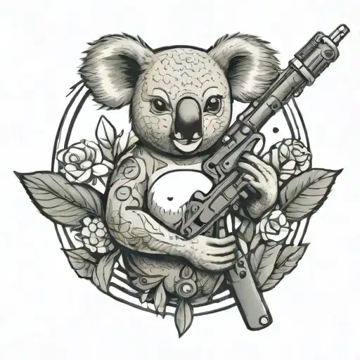 A Koala Holding A Tattoo Gun