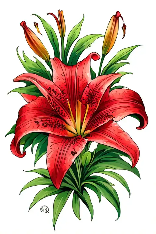 Red Lily Flower