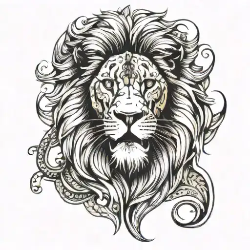 Lion With Dhoni Face Made