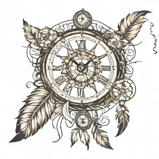 Dream Catcher Clock Surrounded