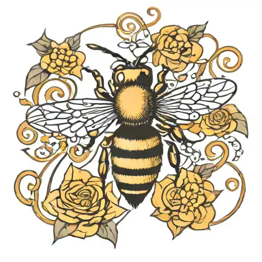 Honey Bee In Music Note Intertwined