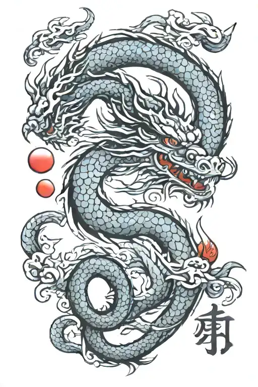 Dragon With Chinese Letters Follow Your Heart