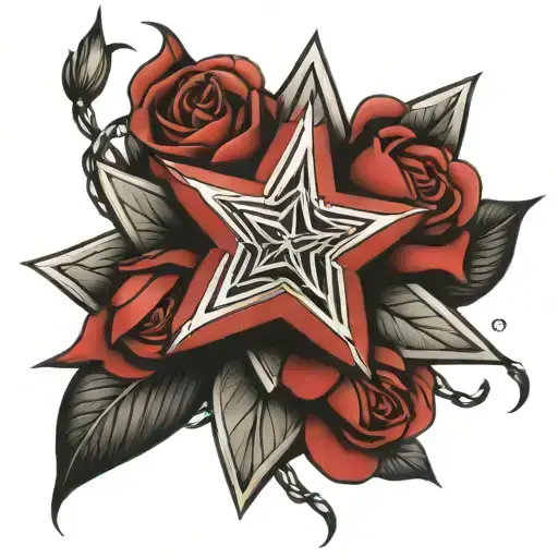 7 Pointer Star Rose Intertwined