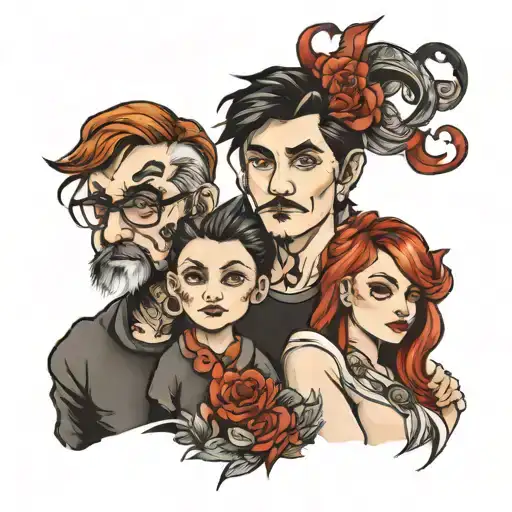 Parents And Daughter And Son