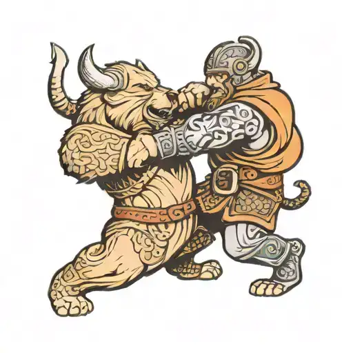 Viking Fighting Bear