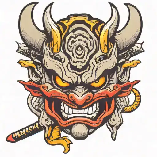 Oni Mask With Katana
