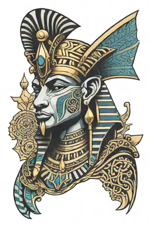 Pharoah Atem On Tablet Of Memories Background