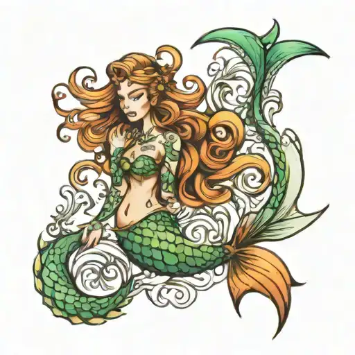 Mermaid With Long Tail