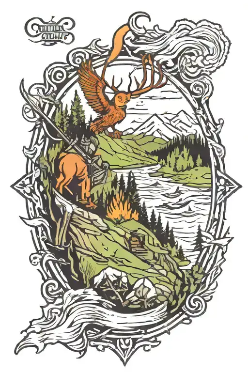 Hunting Fiahing Mountians Poland And A Banner