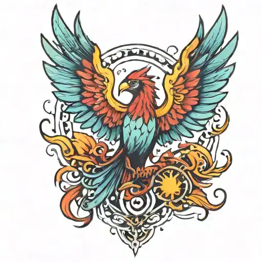 Phoenix Wings Spread Bright