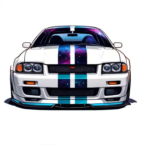 Sports Car And Galaxy