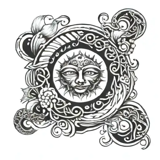 Sun Moon Infinity Symbol Intertwined