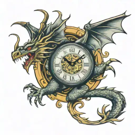 2 Clock Dragon Flying