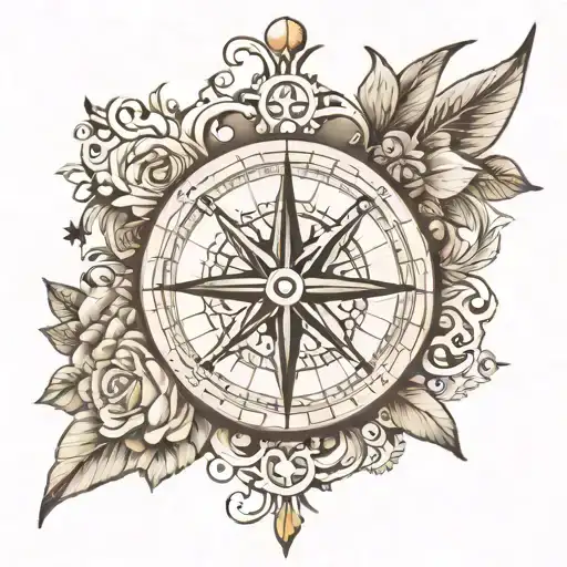 Compass With Family And Heart