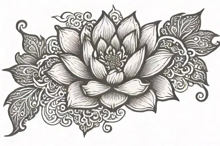 Shanti Sanskrit Script With A Lotus Flower