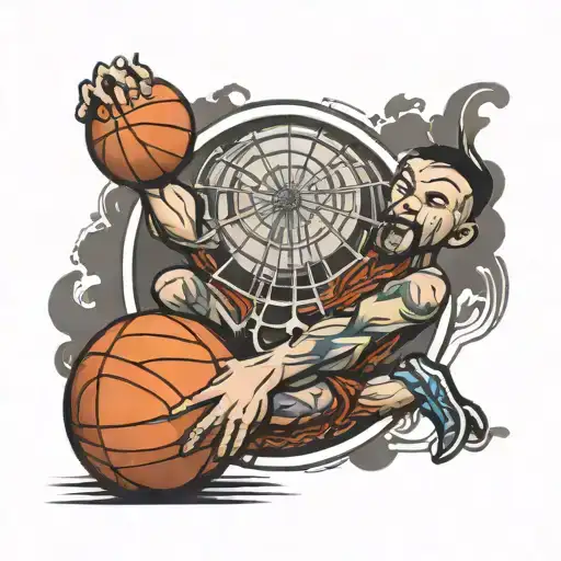 Basketball On Atlas Holding The World