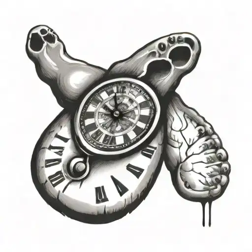 Baby Foot Print With Clock Face