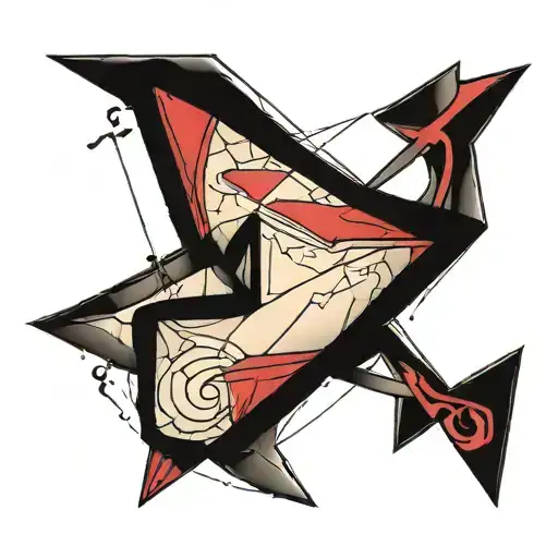 Abstract Tattoo Inspired By Airmail Envelope