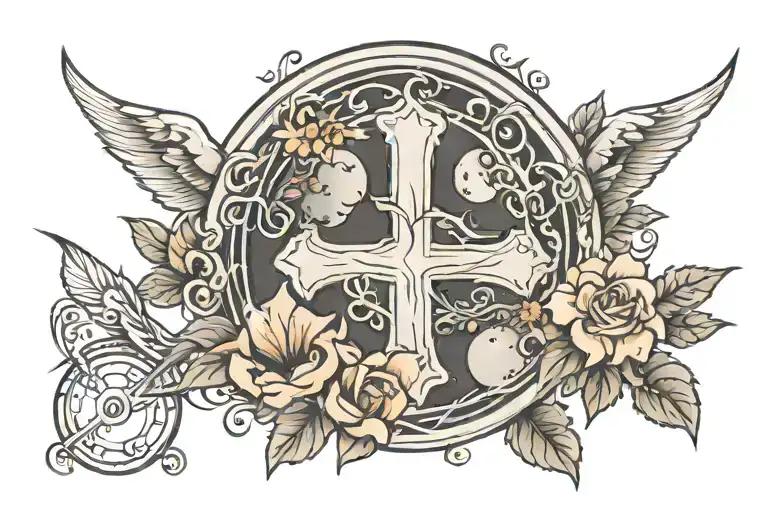 Just Breathe With Cross And Moon