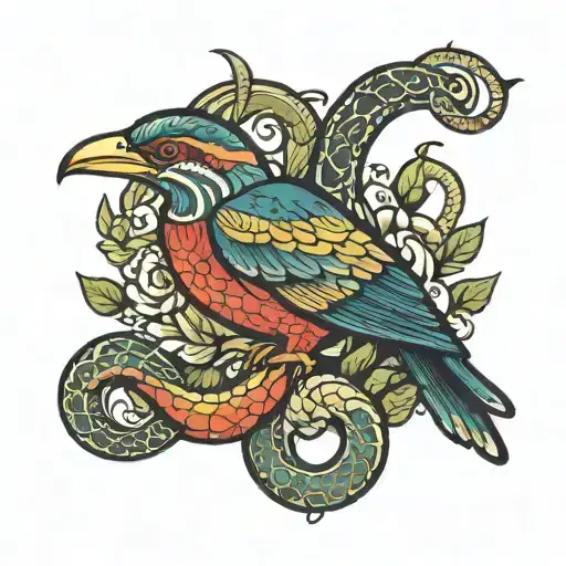 Mexican Bird With Snake