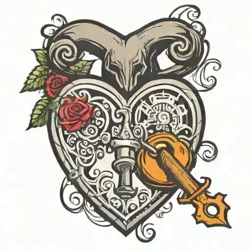 Writing Saying Proper Bad Heart Shaped Lock