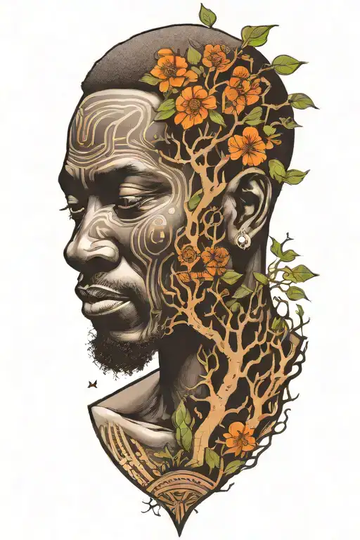 African Man And A Tree