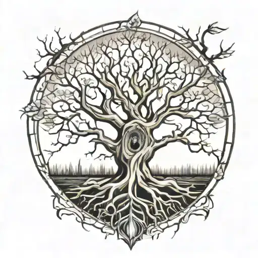 Trees Where The Roots Show Darkness