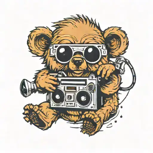 Bear With A Boombox Playing 90S