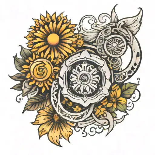 Daisy With Infinity And Chaos Symbols