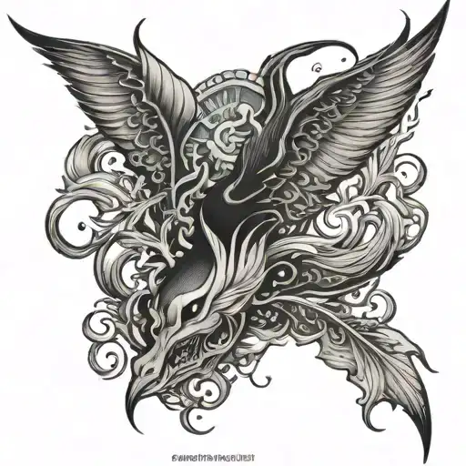 Back Tattoo Half Black Out Half Ocean