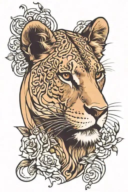 Lioness Symbolizing Strength