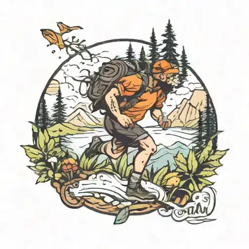 Trail Running Nature Scene