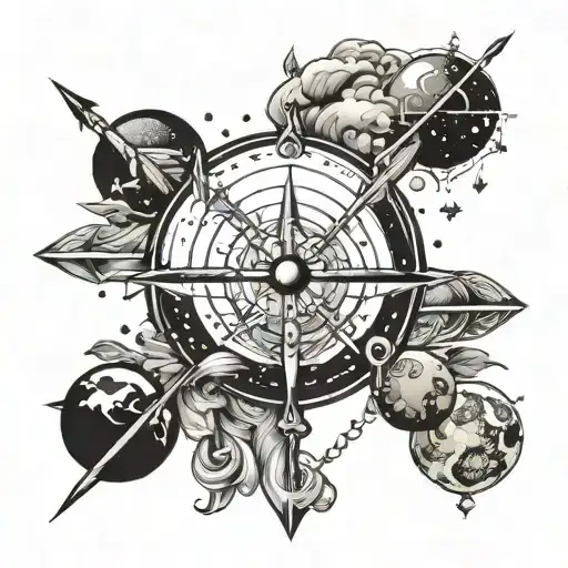 Saggitarius Arrow And 9 Planets