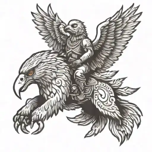 Teddy Bear Riding Eagle Flying