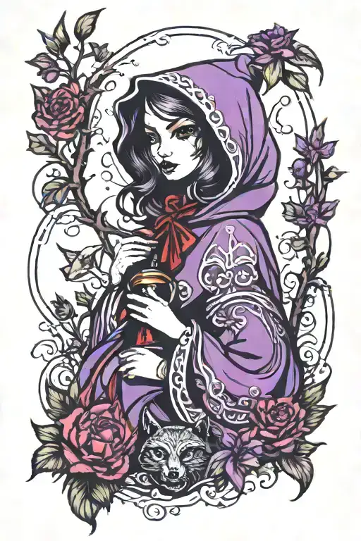 Little Red Riding Hood Purple And Black