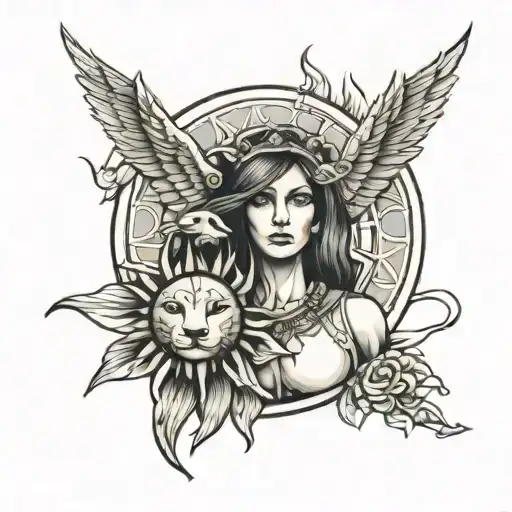 Female Guardian And Sun