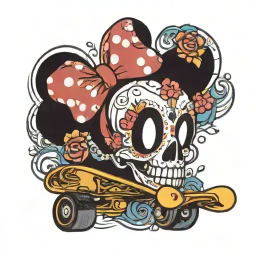 Minnie Mouse Zero Skateboard Skull