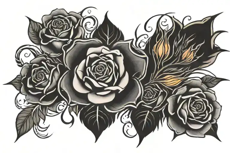 Fire Rose Surrounded