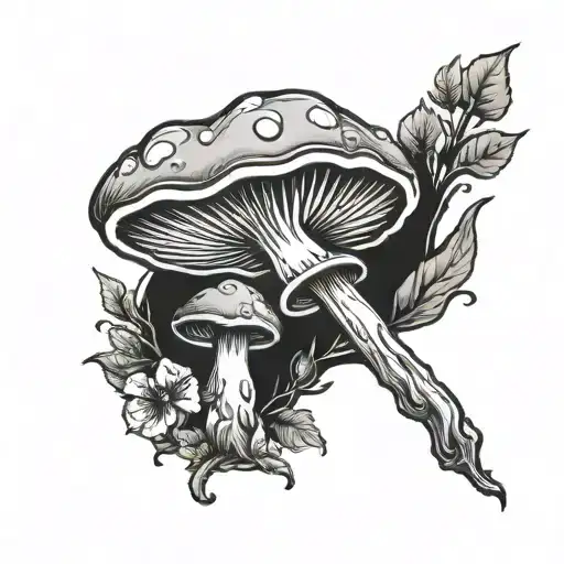 Mushroom Tattoo To Symbolize Deceased Father