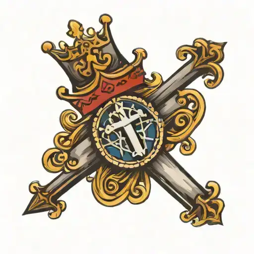 Cross With Jesus Crown In It