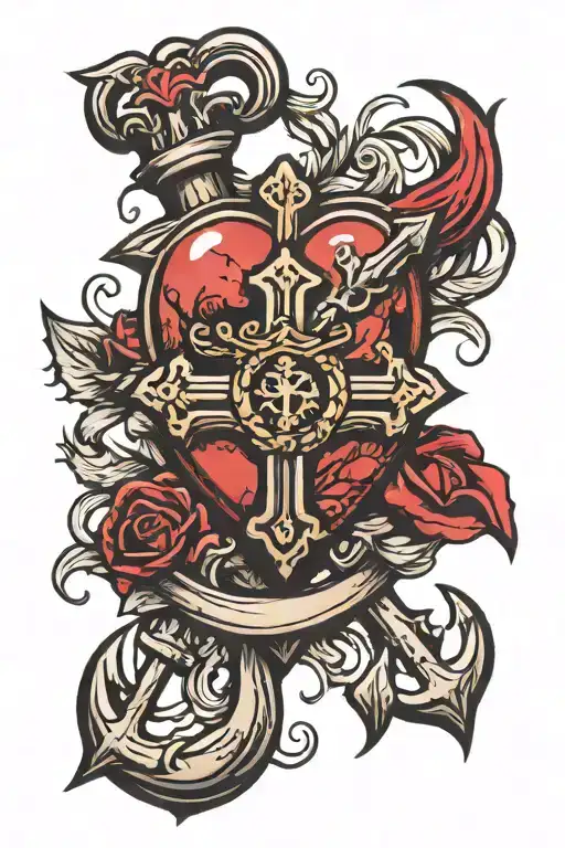 Heart Anchor Cross