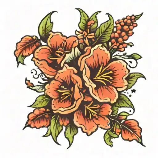 Birth Flower Tattoo April July February For The Foot