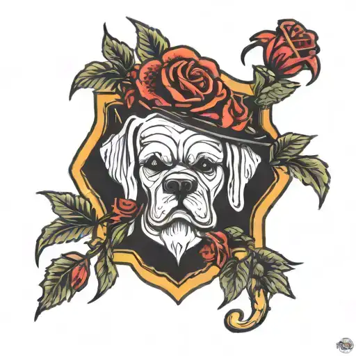 Fire Department Maltese With Roses